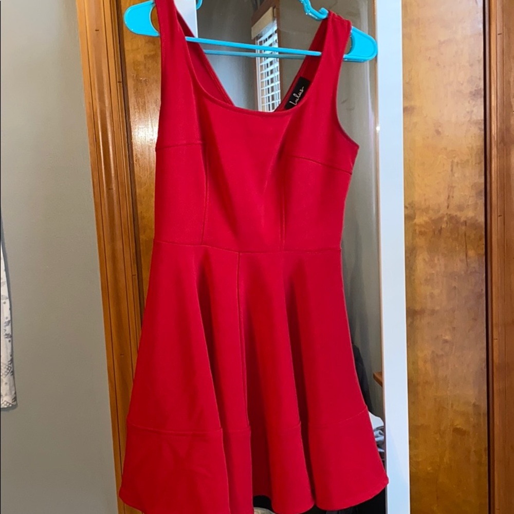 RED LULUS SKATER DRESS